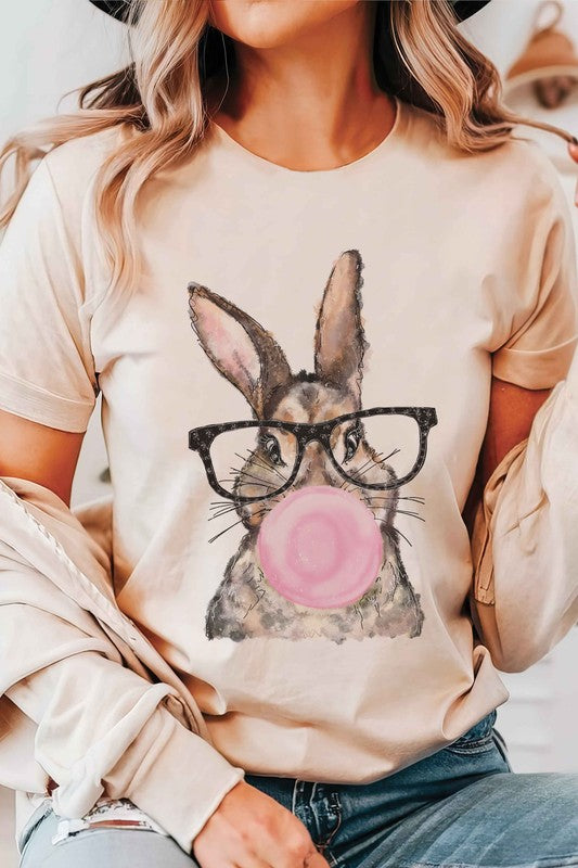 Bubble Gum Honey Bunny with Glasses Graphic Tee