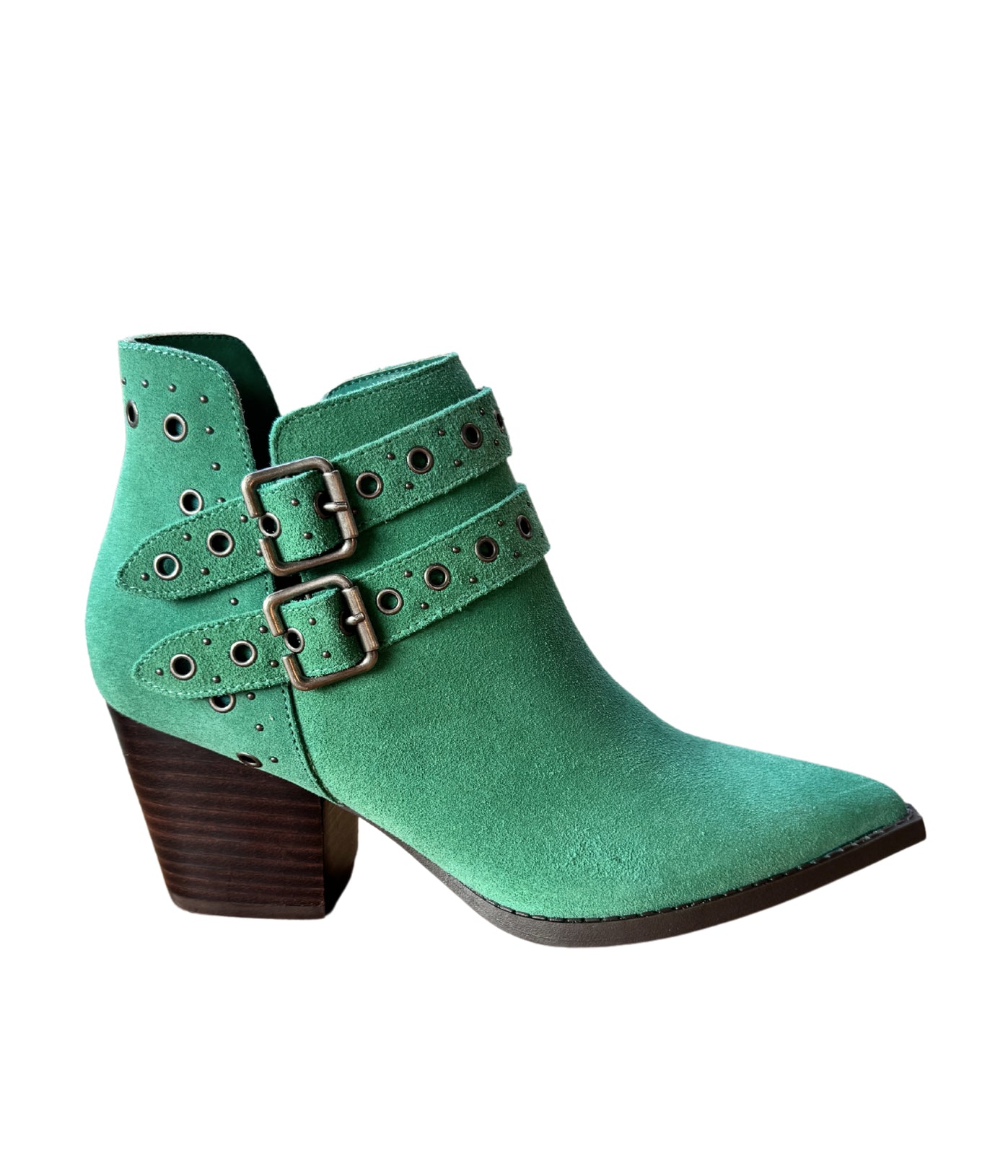 Elsa Genuine Suede Ankle Boots in Teal