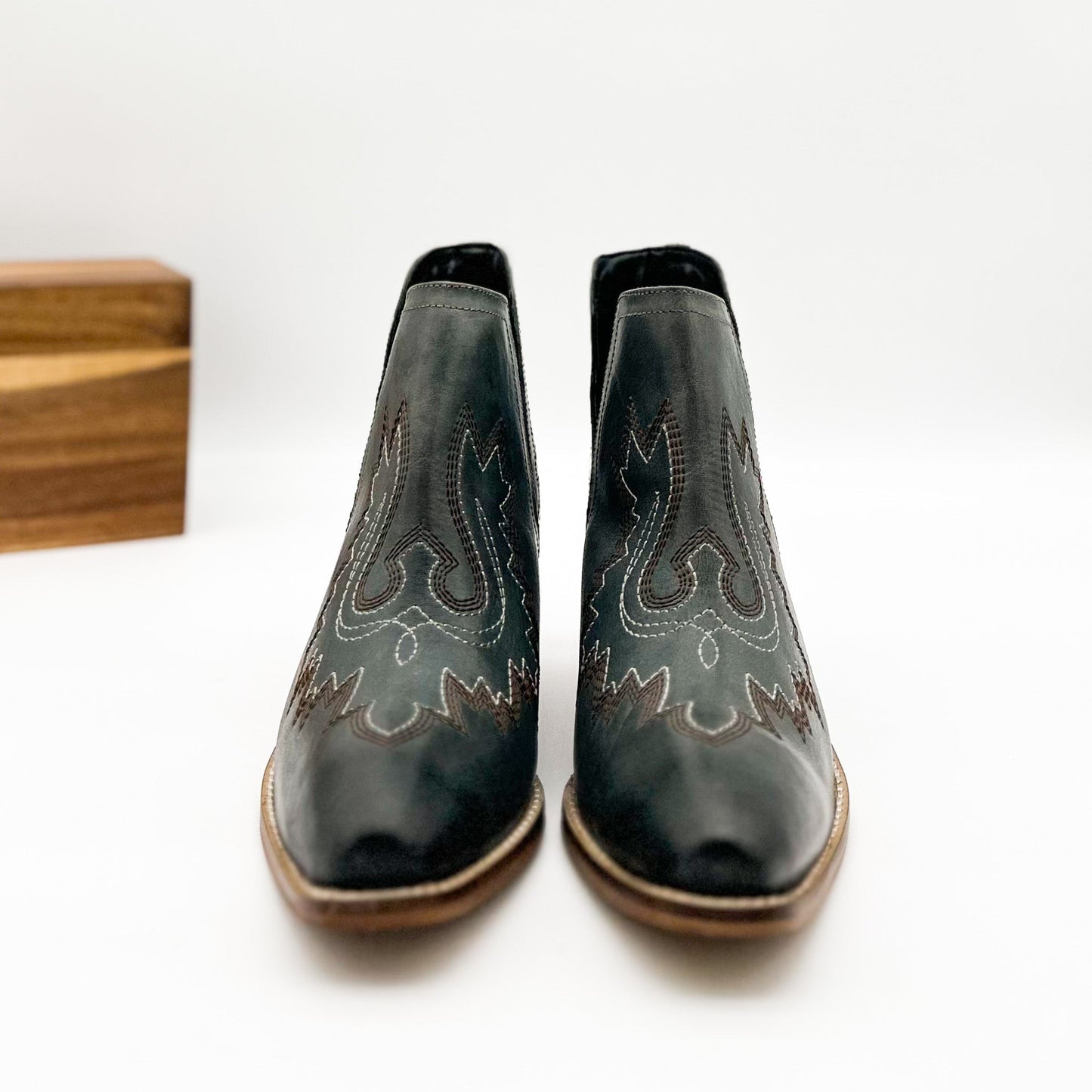 Embroidered Kickin' Booties in Dark Teal