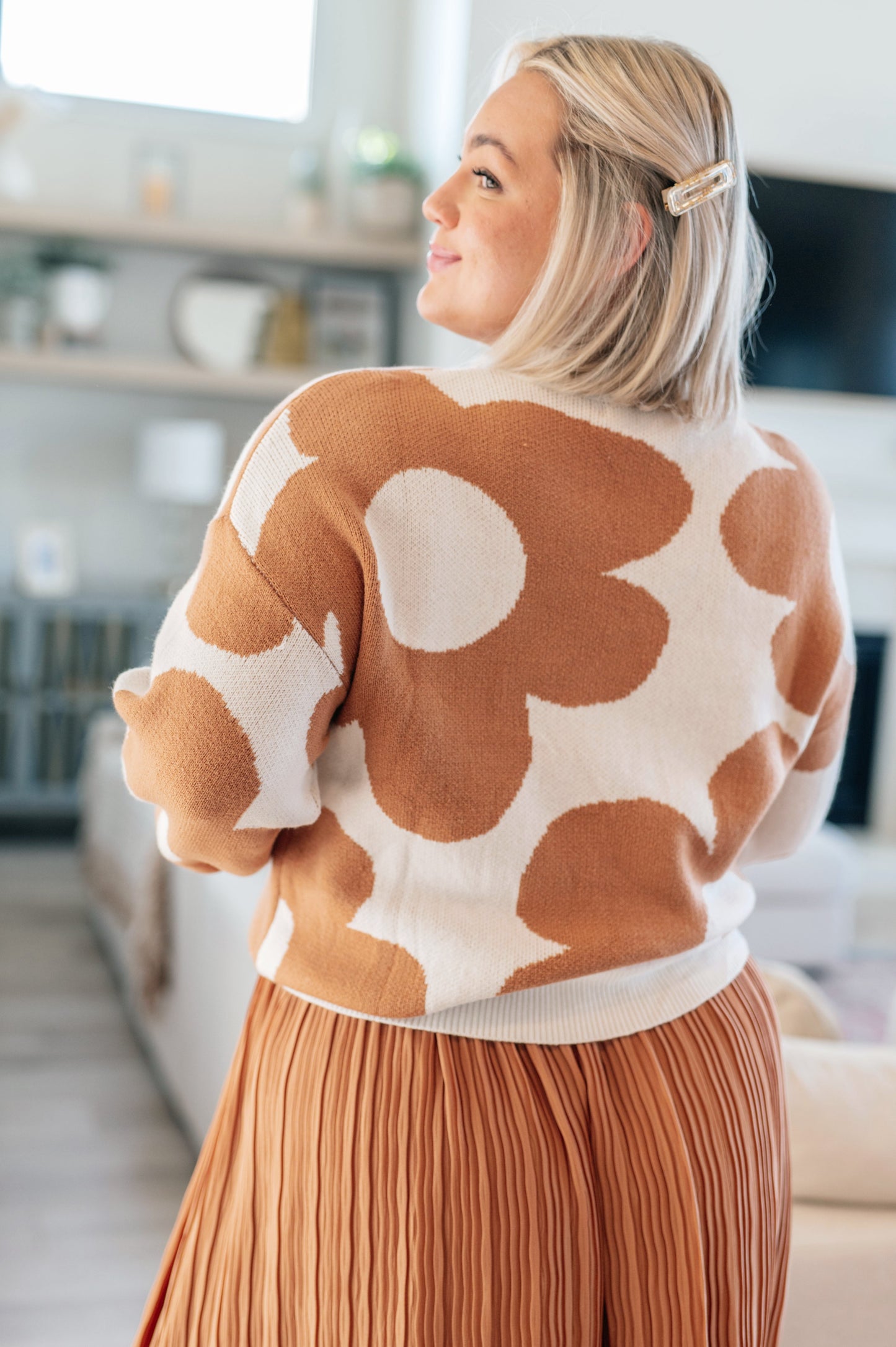 Bigger is Better Bold Floral Patterned Sweater