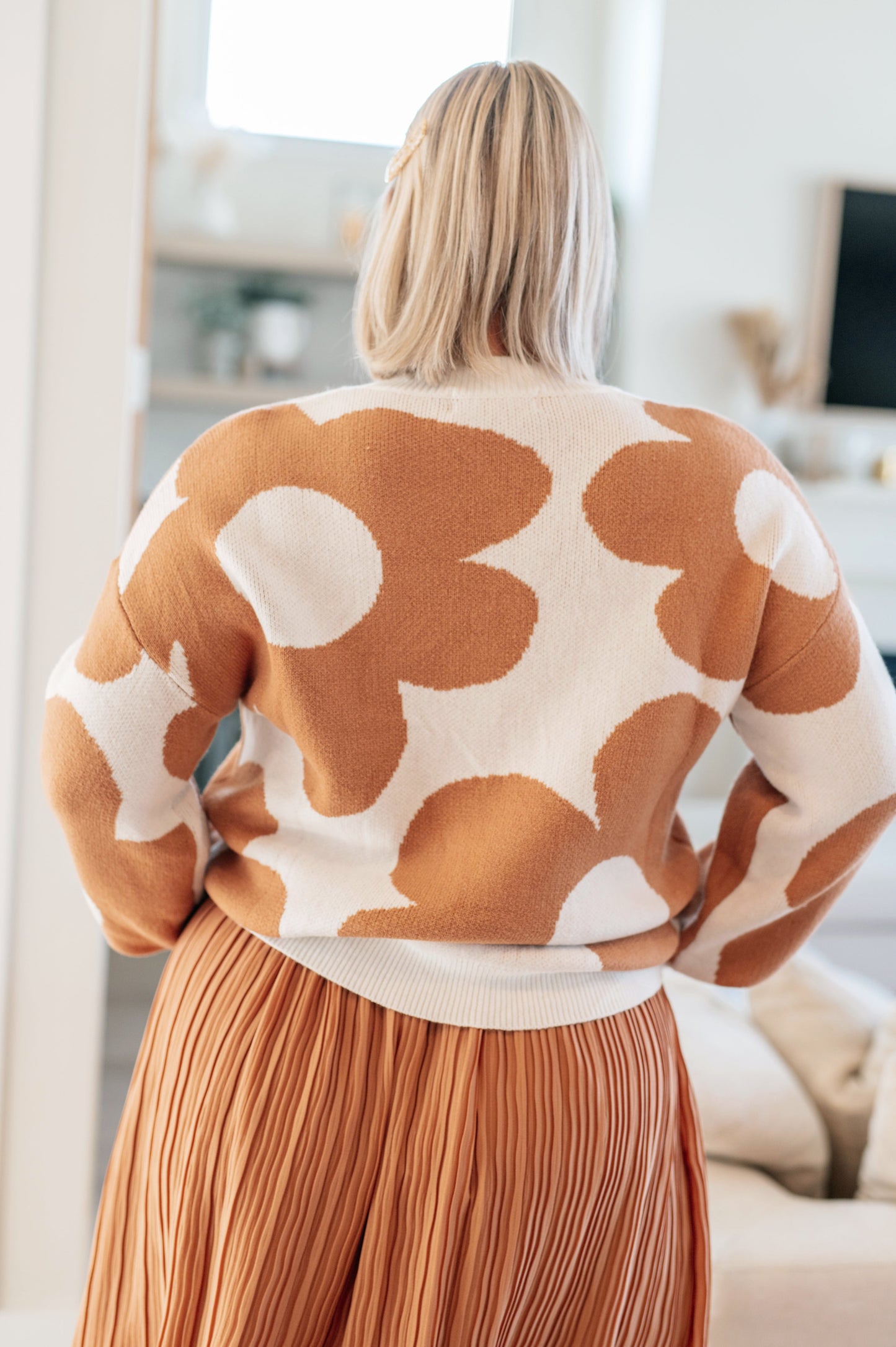 Bigger is Better Bold Floral Patterned Sweater
